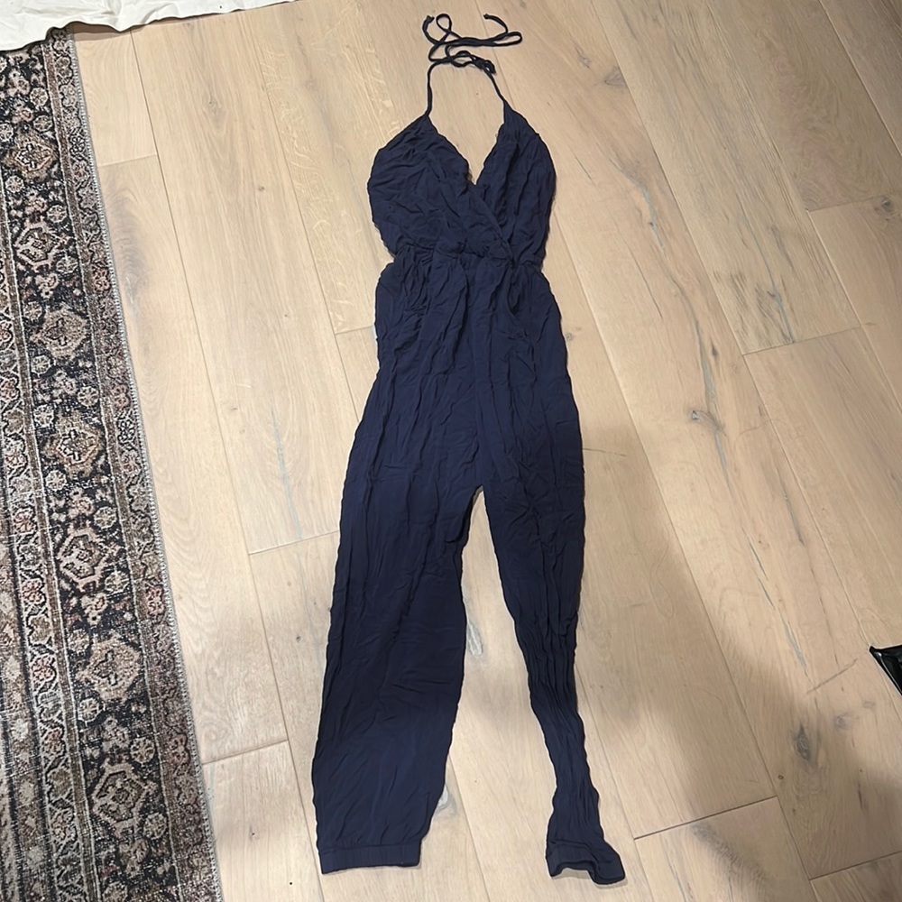 Tobi Halter Navy Jumpsuit